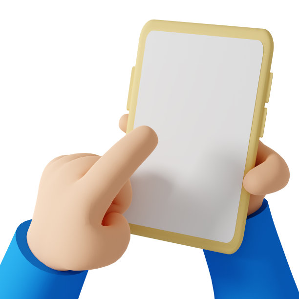 3D渲染手持使用手机，复制空间，模型插图白色背景图片下载