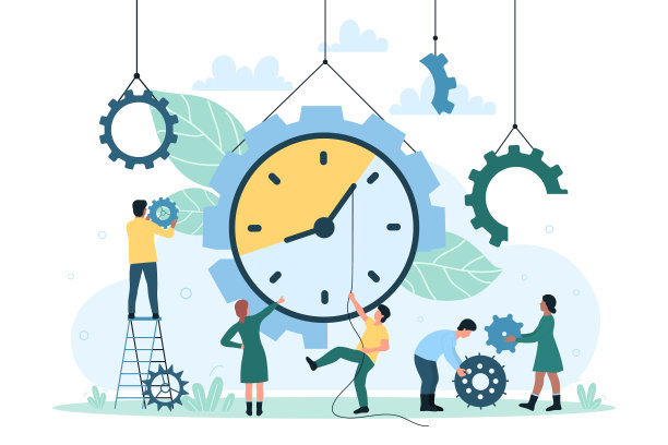 时间管理和小群体的办公室职员图片下载