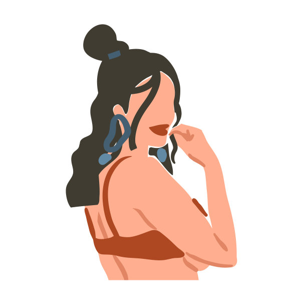 晒日光浴的女孩穿着泳装坐着，抱着太阳图片下载