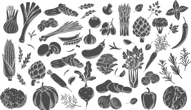 蔬菜字形图标设置图片下载