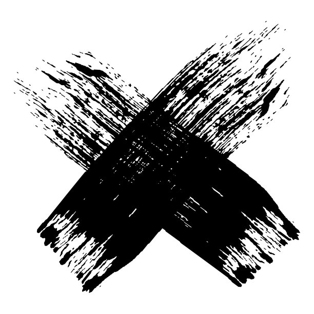 笔画交叉的水墨颜料，垃圾设计元素。矢量图图片下载