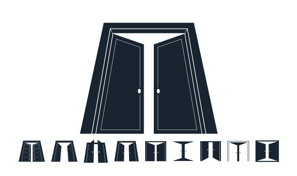 门图标设置平面和3d立体风格图片下载