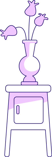 花瓶花半平色元素图片下载