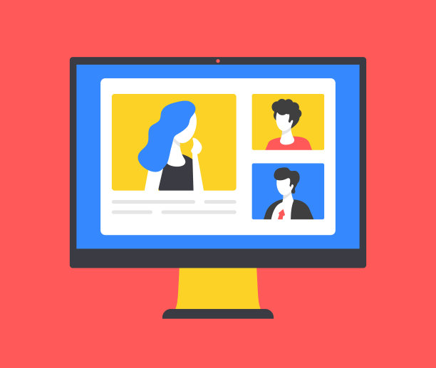 视频会议。在线电话，网络会议，会议概念。说话的人。矢量图图片下载