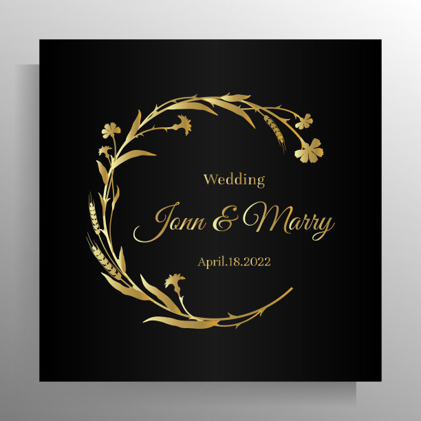 复古的婚礼邀请函设计。图片下载