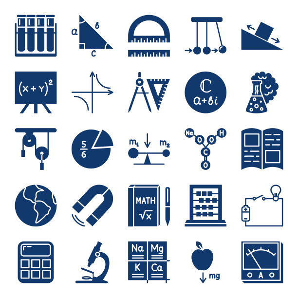 教育图标以扁平化的方式设置图片下载