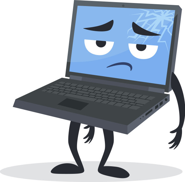 卡通电脑坏了吉祥物的脸图片下载