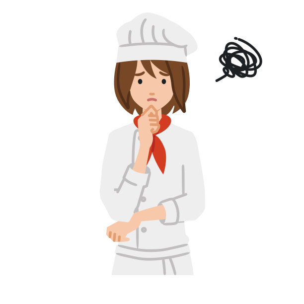 一个女厨师用手指托着下巴都站不稳图片下载