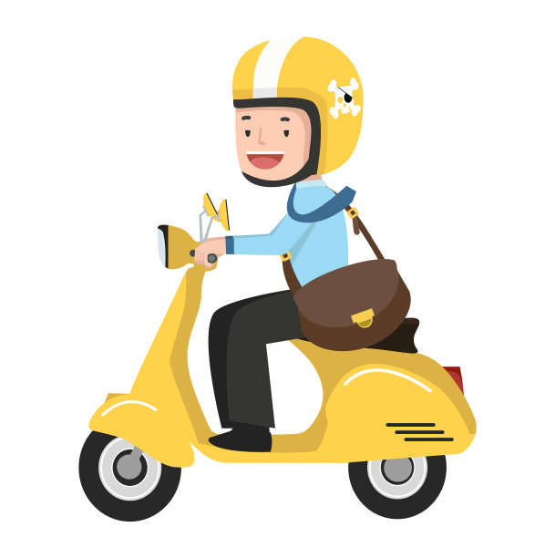 商人骑摩托车去上班图片下载