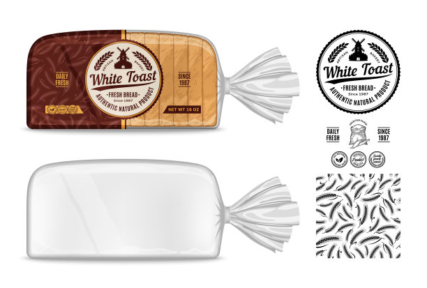 矢量面包包装设计图片下载