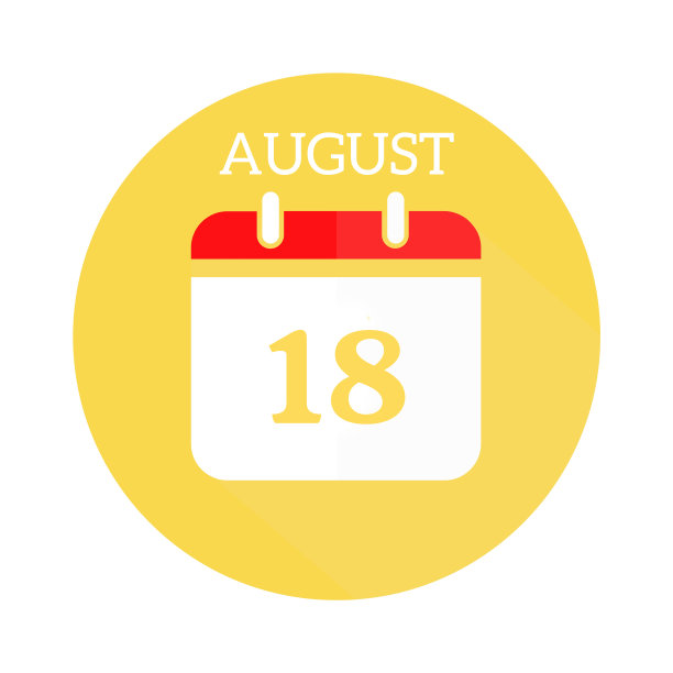 8月18日日历平图标图片下载