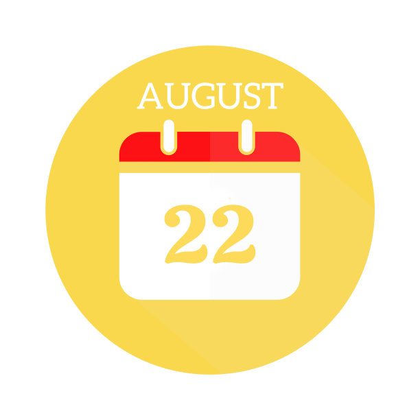 8月22日日历平面图标图片下载