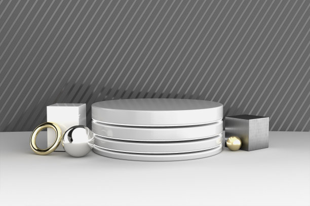 3D渲染逼真极简的产品展示平台。图片下载