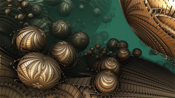 抽象背景3D，梦幻般的古文明建筑图片下载