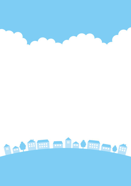 蓝色的城市景观和天空背景图片下载