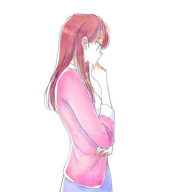 一个有思想的女人的插图图片下载