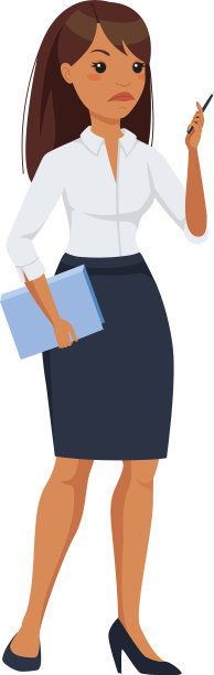 办公室女性角色穿着白色衬衫和图片下载