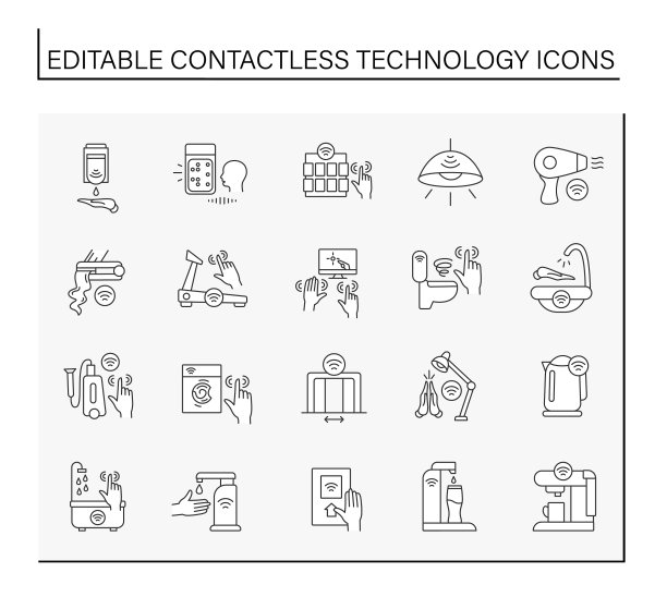 非接触式技术线路图标设置图片下载
