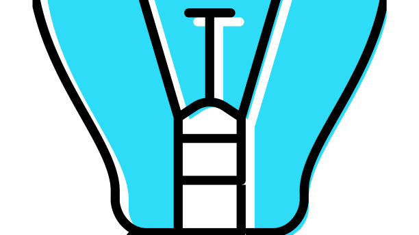 玻璃灯泡彩色图标图片下载