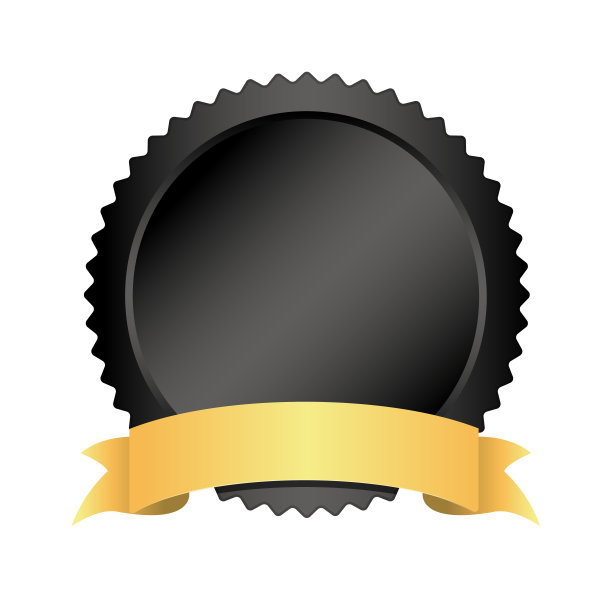 奖章和缎带模板矢量插图(文本空间，设计空间)图片下载