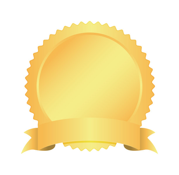 奖章和缎带模板矢量插图(文本空间，设计空间)图片下载