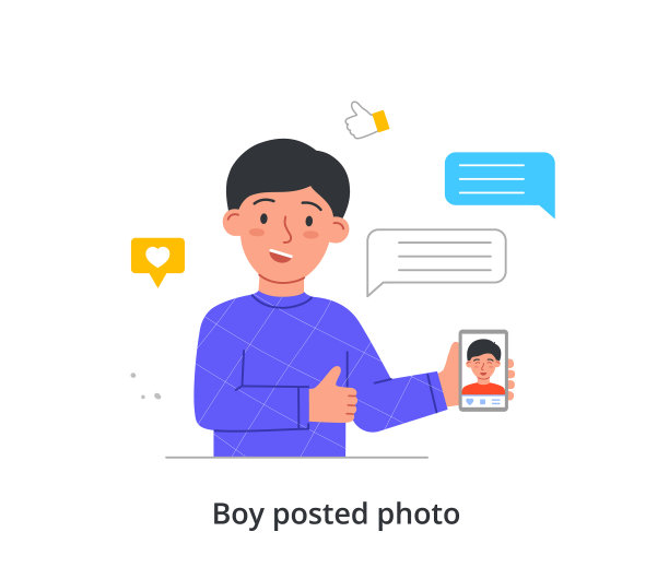 孩子在社交网络上发表评论图片下载