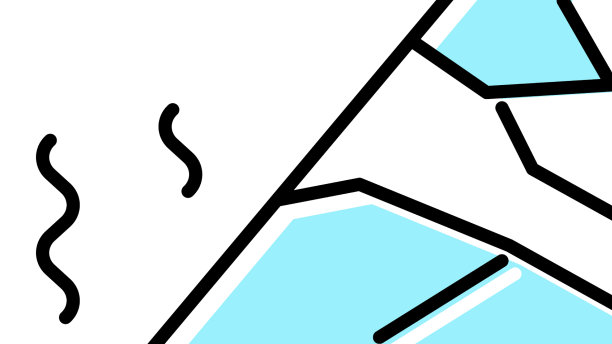 冰川融化彩色图标图片下载