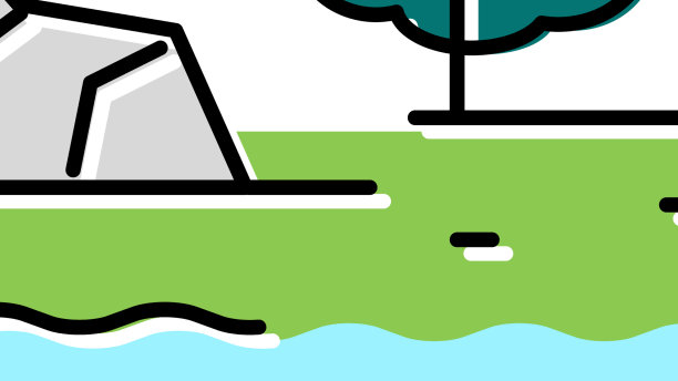 河流景观颜色图标图片下载