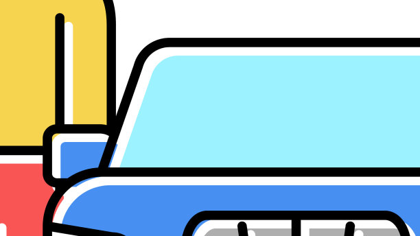 青少年驾驶课彩色图标图片下载