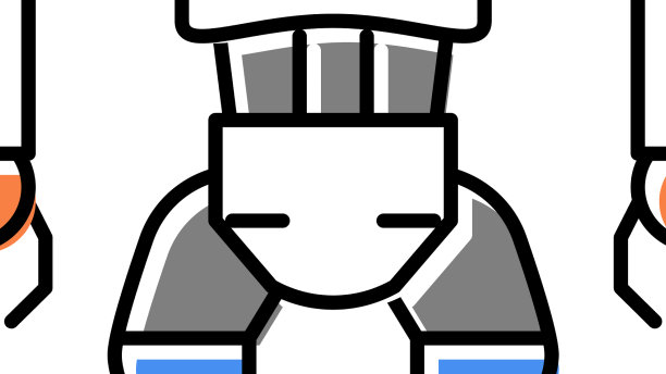 半机械人彩色图标图片下载