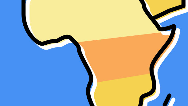 非洲大陆彩色图标图片下载