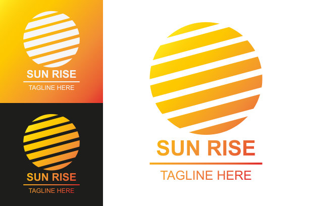 太阳升起图标设置渐变风格图片下载