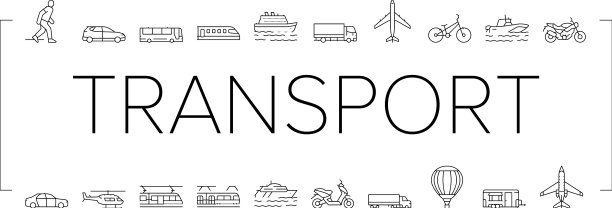 运输骑和飞行图标集图片下载