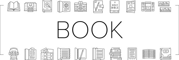 书籍教育文学读物图标集图片下载