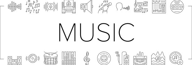 音乐录音室设备图标集图片下载