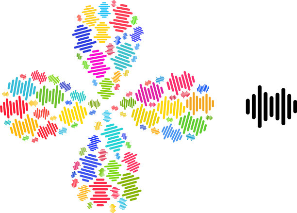 声音信号图标五彩旋转爆炸图片下载