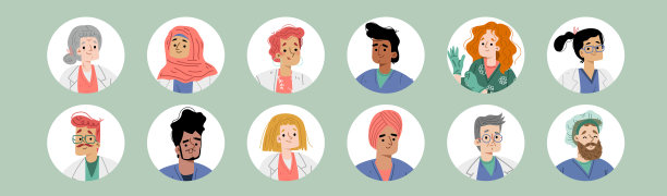 医生和护士的化身是各种各样的人图片下载