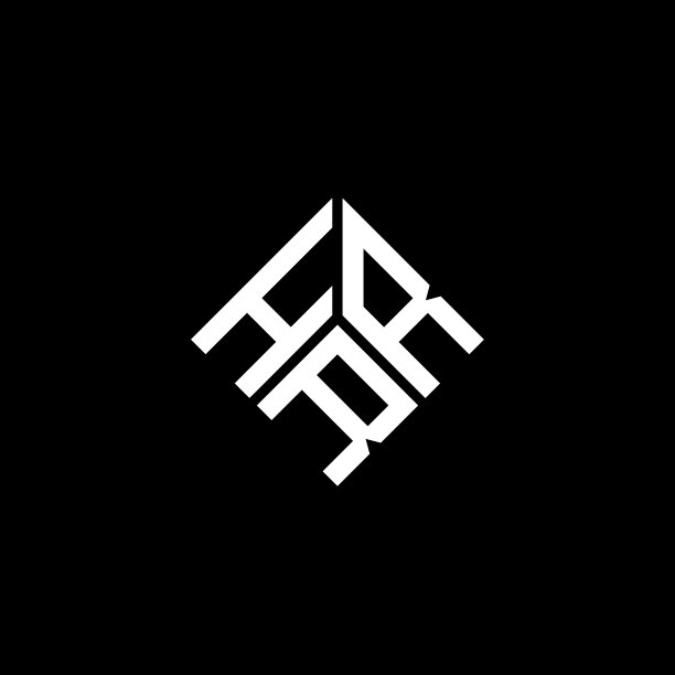 HRR字母标志设计，黑色背景HRR图片下载