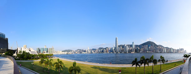 维多利亚港及西九龙文娱艺术区全景图图片下载