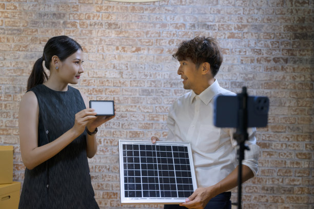 年轻的企业家正在进行直播。图片下载