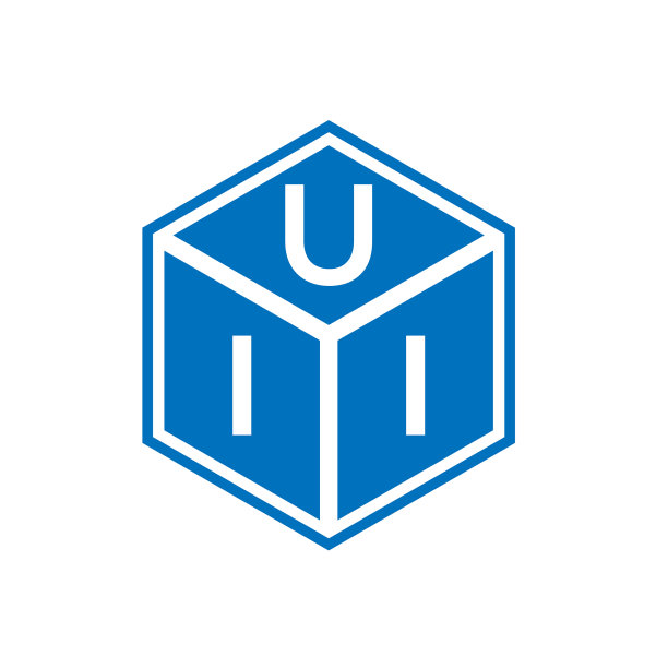 黑色背景上的UII字母标志设计图片下载