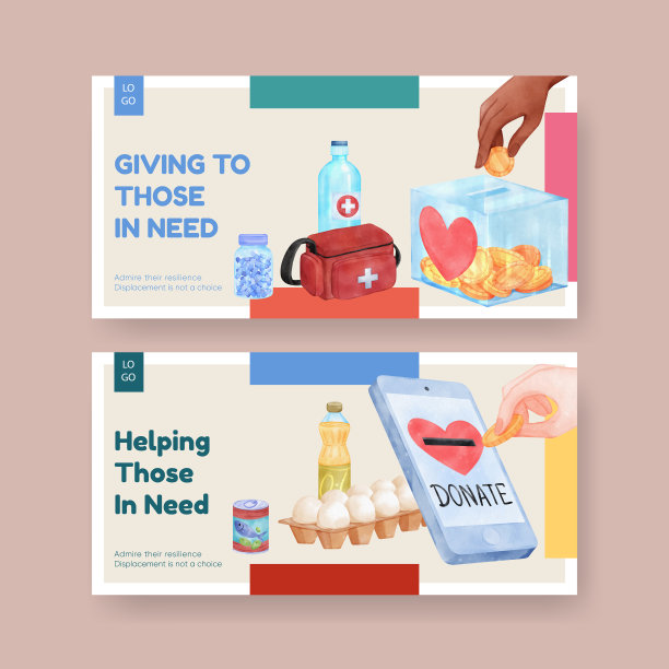 推特模板与人道主义援助难民图片下载