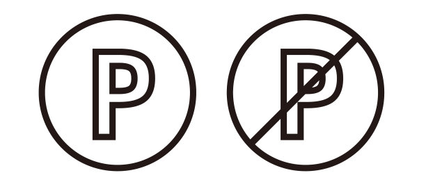 黑白停车标志图标图片下载