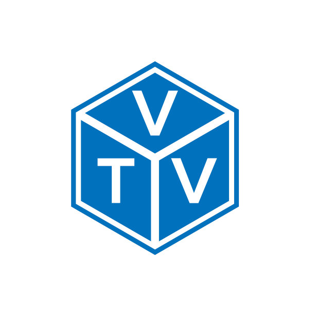 VTV字母标志设计在黑色背景的VTV图片下载