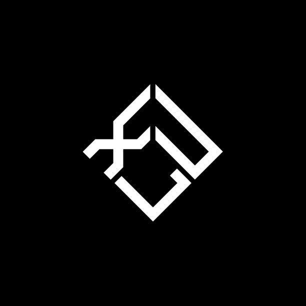 Xlu字母标志设计，黑色背景Xlu图片下载