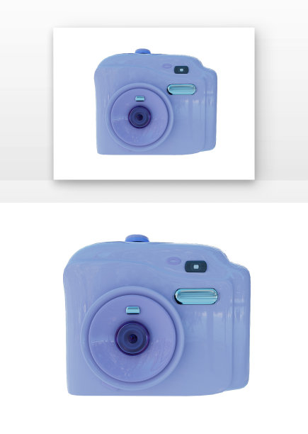 香芋紫拍立得多功能可调节相机3D立体元素图片下载