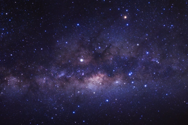 银河系中的恒星和宇宙中的太空尘埃，长曝光照片，带有纹理。图片下载