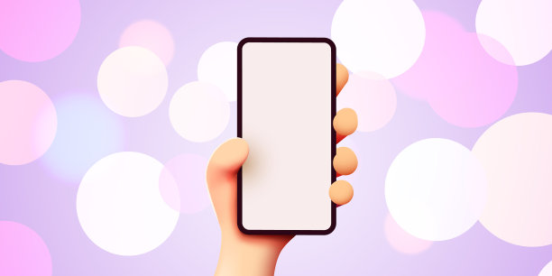 可爱的卡通手持手机智能手机图片下载