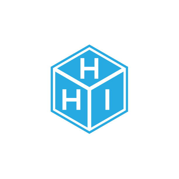 黑色背景HHI字母标志设计图片下载