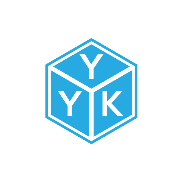 黑色背景上的YYK字母标志设计图片下载